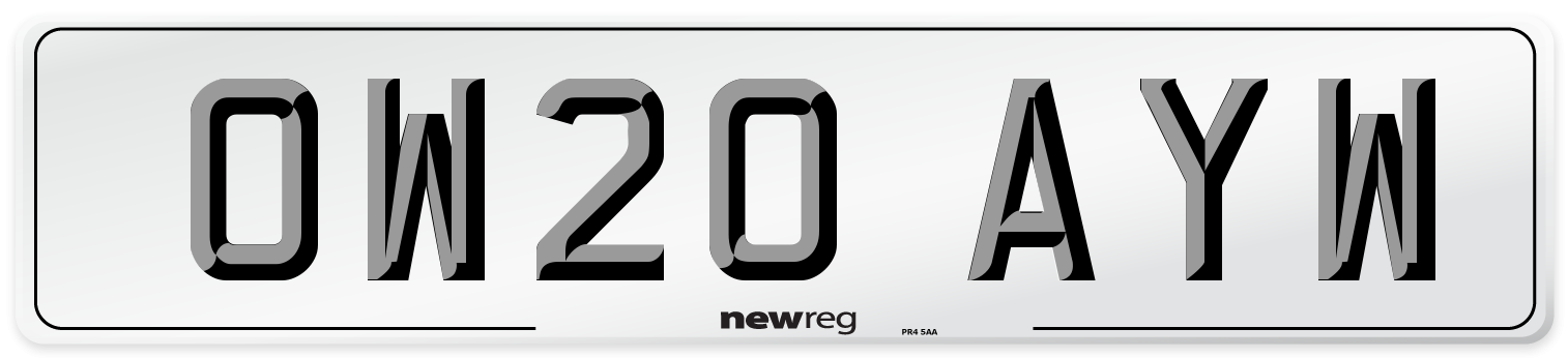 OW20 AYW Number Plate from New Reg